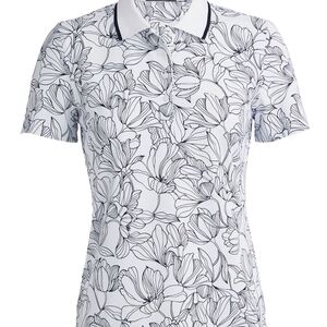 NWT G/FORE Women’s Outline Iris Rib Collar Tech Piqué Polo
